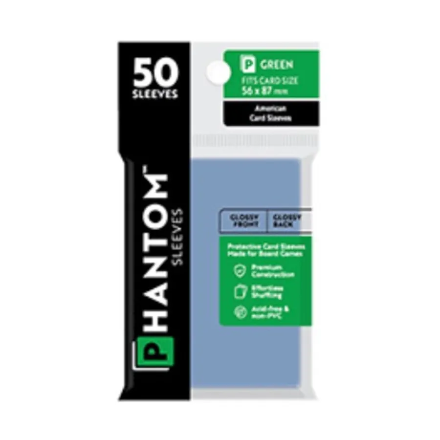 Матовый/Матовый - Зеленый, 56x87 мм (50), Phantom Sleeves 
Матовый/Матовый - Зеленый, 56x87 мм (50), Phantom Sleeves