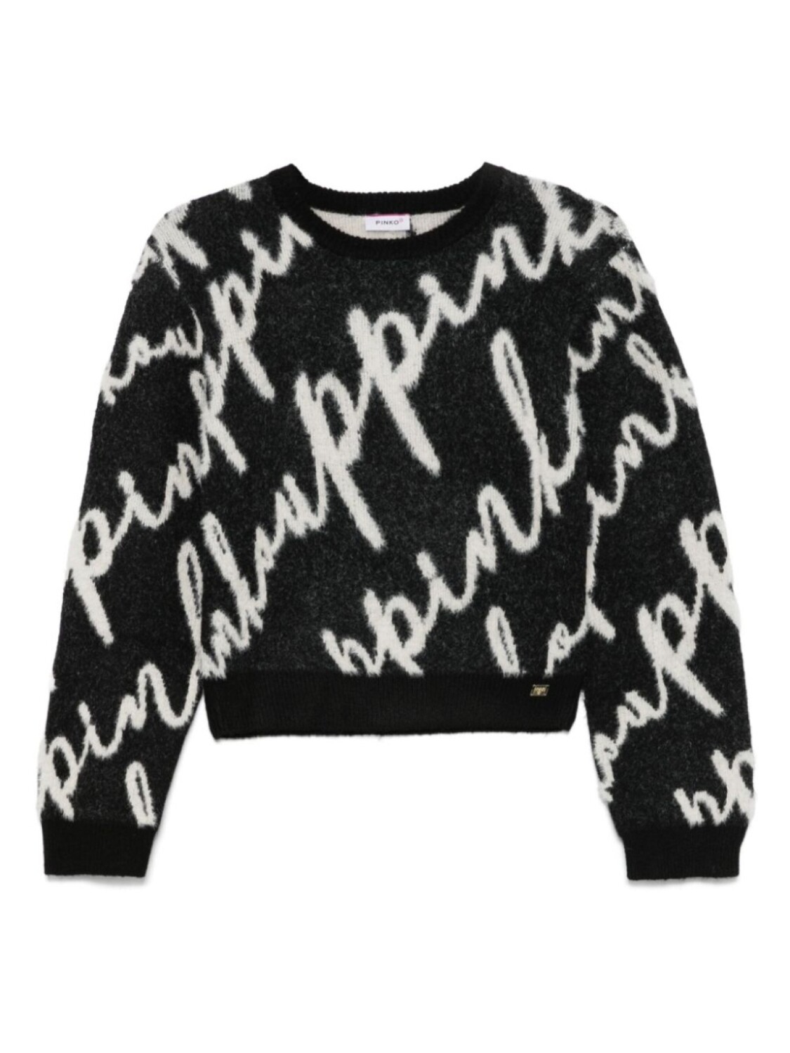 Pinko Kids свитер с логотипом и интарсией, черный
Pinko Kids свитер с логотипом и интарсией, черный