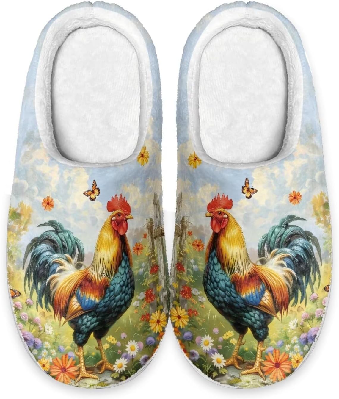 Xoenoiee Мужские и женские теплые пушистые тапочки для спальни, домашние тапочки, противоскользящие зимние домашние тапочки, Rooster Daisy Butterfly
Xoenoiee Мужские и женские теплые пушистые тапочки для спальни, домашние тапочки, противоскользящие зимние домашние тапочки, Rooster Daisy Butterfly