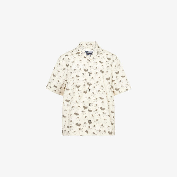 Рубашка Jacquemus из хлопка с графическим принтом в стиле деним, бежевый
Рубашка Jacquemus из хлопка с графическим принтом в стиле деним, бежевый