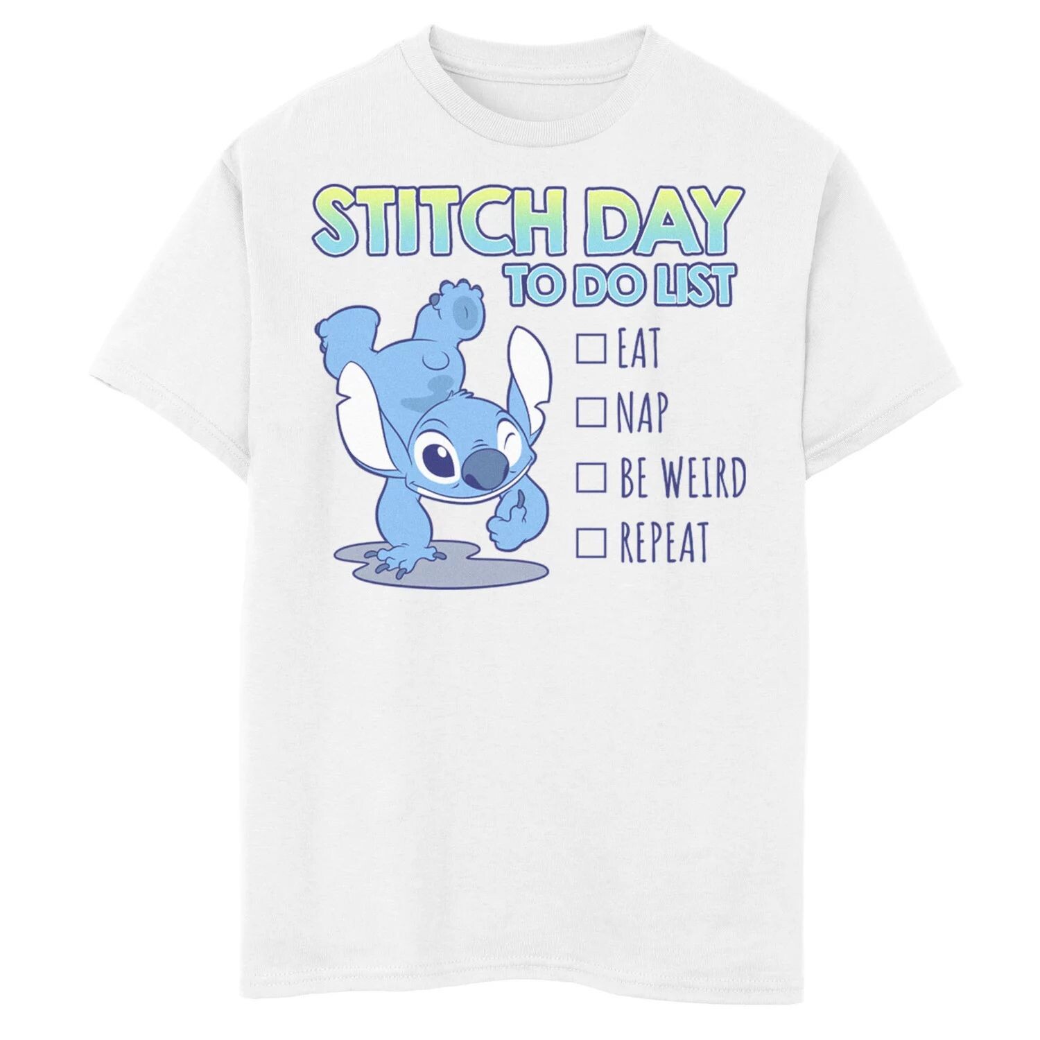 Футболка Stitch Day To Do List с графическим рисунком для мальчиков 8–20 6/26 Disney's Lilo & Stitch Disney
Футболка Stitch Day To Do List с графическим рисунком для мальчиков 8–20 6/26 Disney's Lilo & Stitch Disney