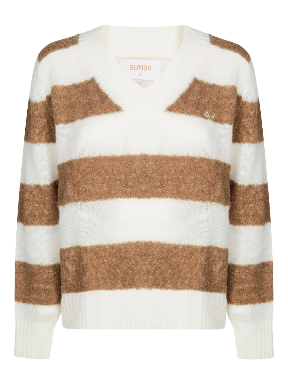 Полосатый свитер с V-образным вырезом Sun68, белый
Полосатый свитер с V-образным вырезом Sun68, белый