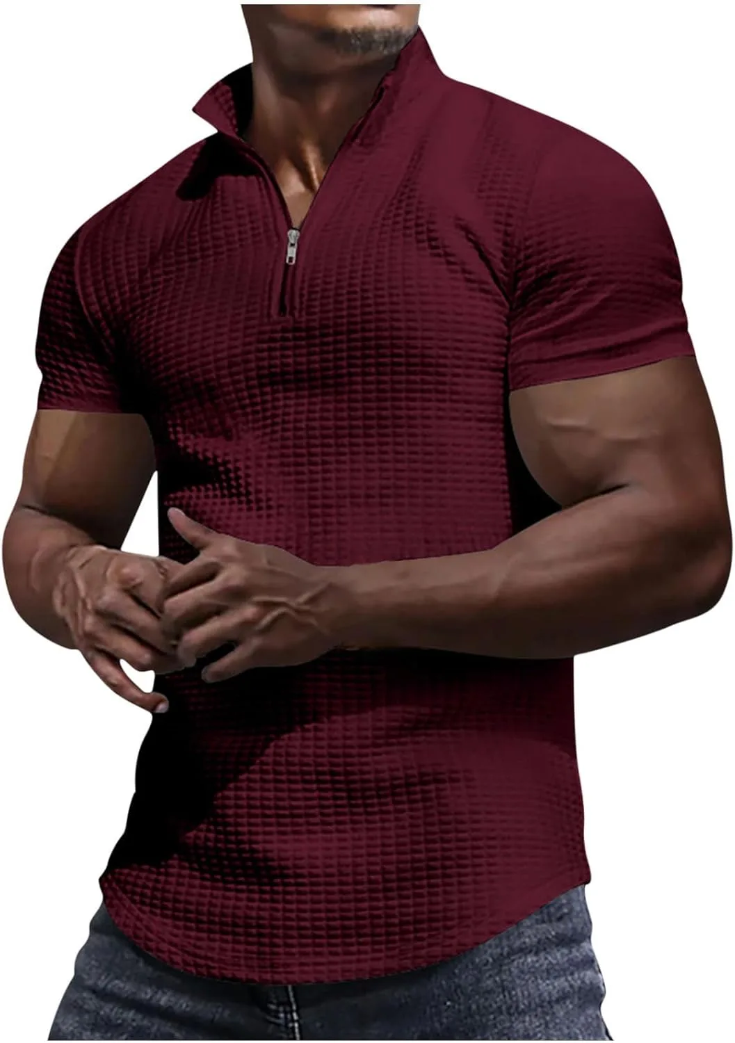 Футболка Muscularfit для мужчин с коротким рукавом и четверть-молнией
Футболка Muscularfit для мужчин с коротким рукавом и четверть-молнией