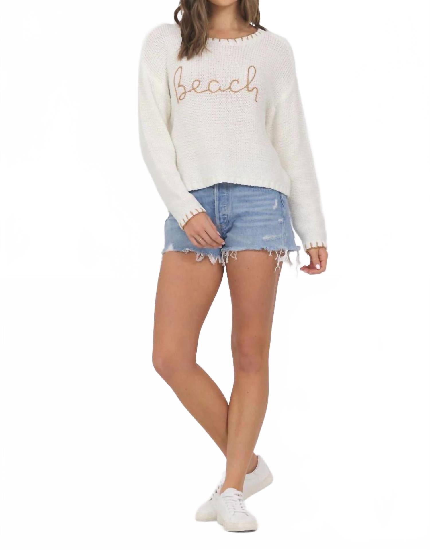 Вышитый пляжный свитер в белом цвете Vintage Havana
Вышитый пляжный свитер в белом цвете Vintage Havana