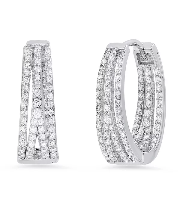 Женские серьги-хагге из стерлингового серебра с имитацией бриллиантов овальной формы Steeltime, silver
Женские серьги-хагге из стерлингового серебра с имитацией бриллиантов овальной формы Steeltime, silver