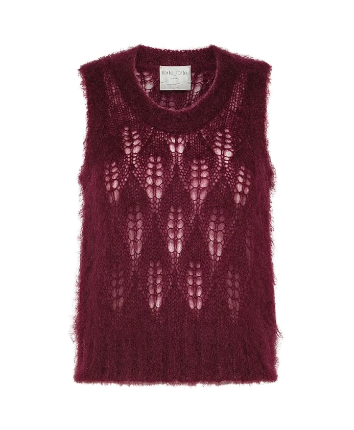 Жилет из ворсистой мохеровой ткани Forte Forte, красный
Жилет из ворсистой мохеровой ткани Forte Forte, красный