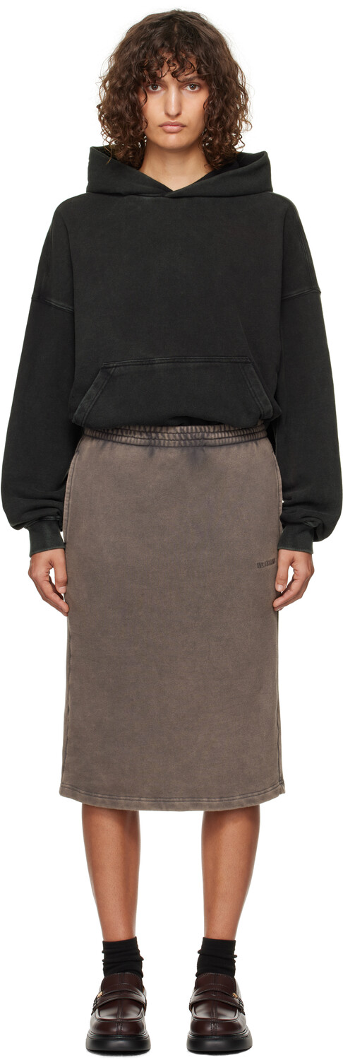 Коричневое многослойное платье-миди с капюшоном We11done
Коричневое многослойное платье-миди с капюшоном We11done