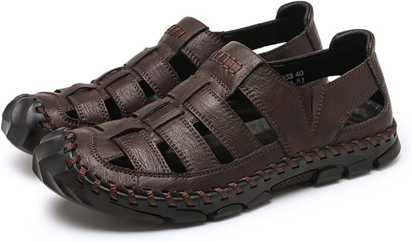 Мужские сандалии Crepuscute из кожи ручной работы, сшитые, с регулировкой, закрытый носок, дышащие, нескользящие, с вырезами, повседневные модные сандалии для улицы и пляжа, для ходьбы и вождения, коричневый
Мужские сандалии Crepuscute из кожи ручной работы, сшитые, с регулировкой, закрытый носок, дышащие, нескользящие, с вырезами, повседневные модные сандалии для улицы и пляжа, для ходьбы и вождения, коричневый