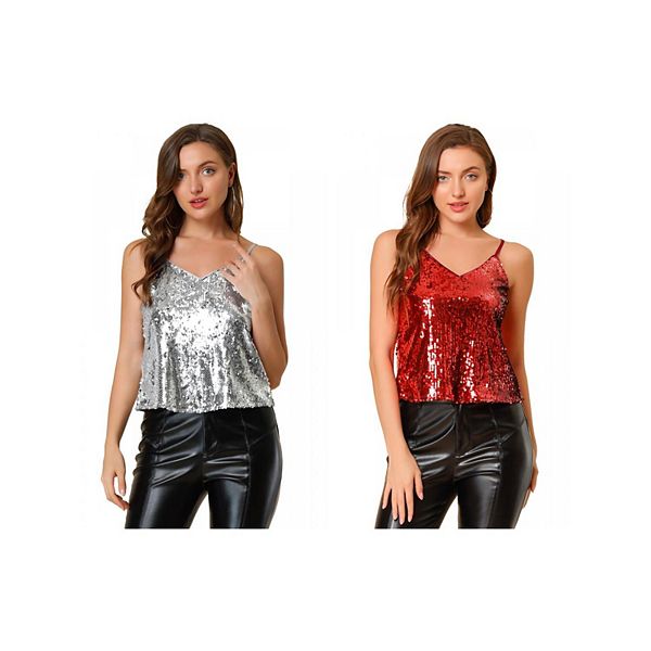 2 упаковки женских топов-ками с пайетками на тонких бретелях Inspire Chic, Silver And Red
2 упаковки женских топов-ками с пайетками на тонких бретелях Inspire Chic, Silver And Red