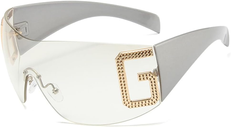 Большие безободковые солнцезащитные очки для женщин, цельные солнцезащитные очки-щитки для уличной моды, солнцезащитные очки для женщин с защитой от УФ-излучения UV400 HDUBFY, Gray Silver
Большие безободковые солнцезащитные очки для женщин, цельные солнцезащитные очки-щитки для уличной моды, солнцезащитные очки для женщин с защитой от УФ-излучения UV400 HDUBFY, Gray Silver