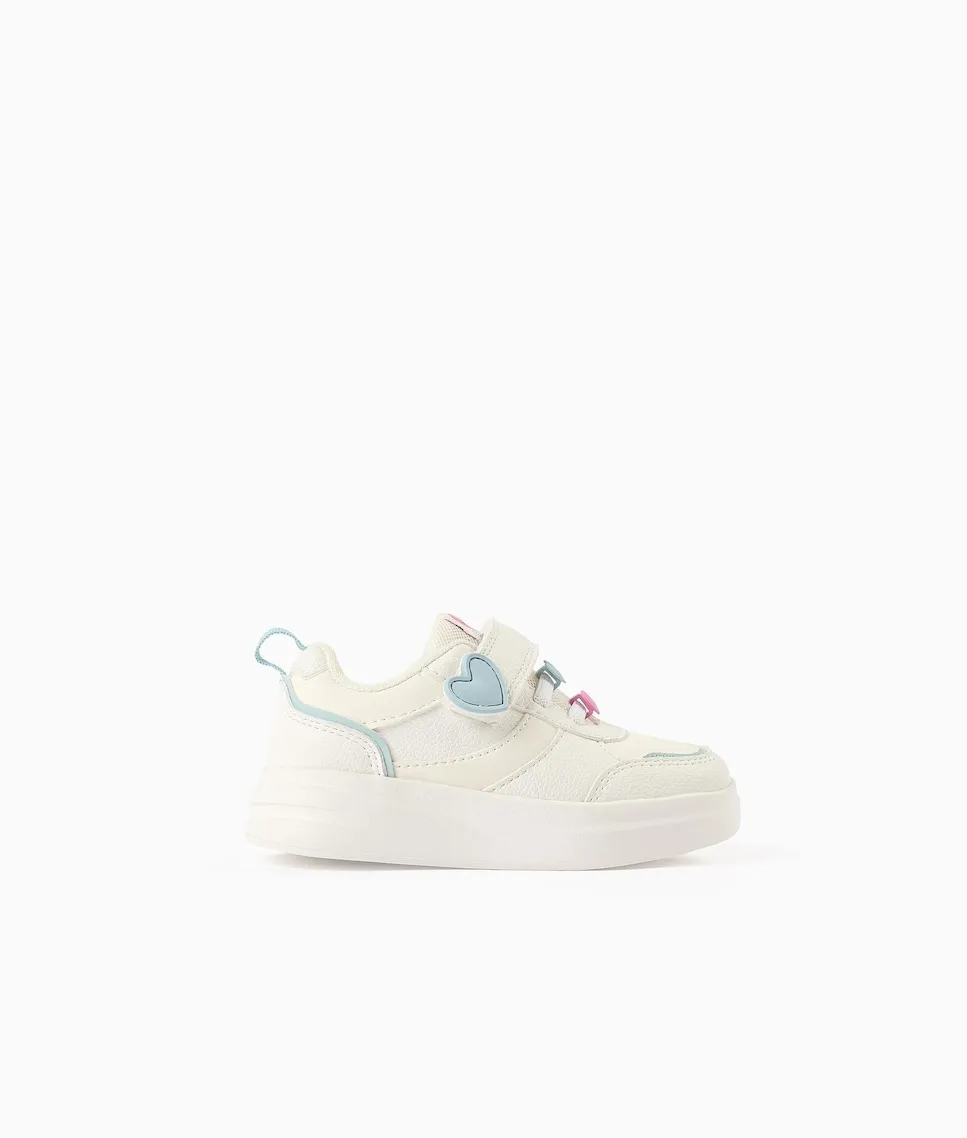 Детские спортивные туфли для девочки с застежкой-липучкой и декоративными сердечками Zippy, белый
Детские спортивные туфли для девочки с застежкой-липучкой и декоративными сердечками Zippy, белый