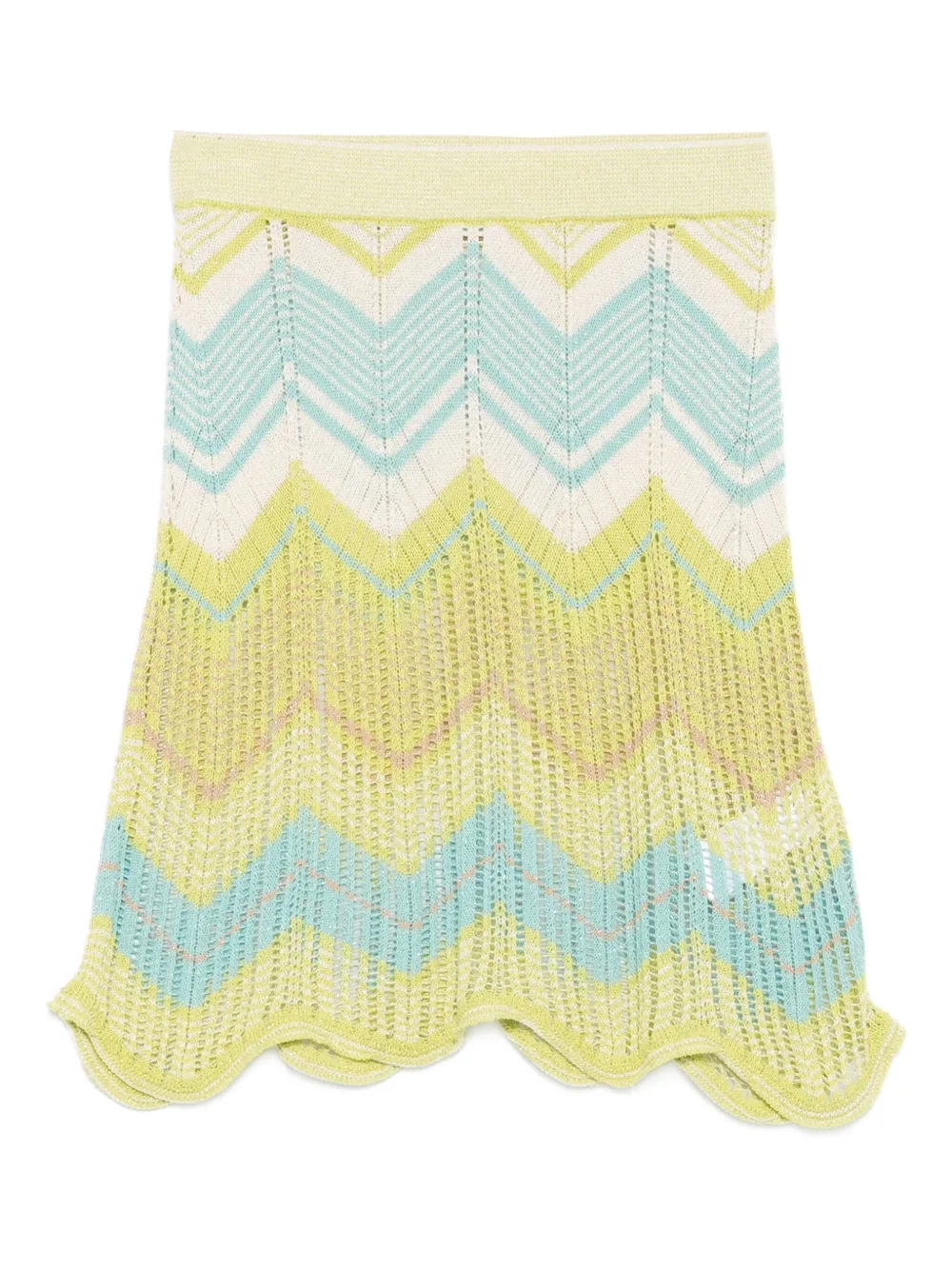 Юбка с фестонами и узором шеврон Akep, зеленый 
Юбка с фестонами и узором шеврон Akep, зеленый