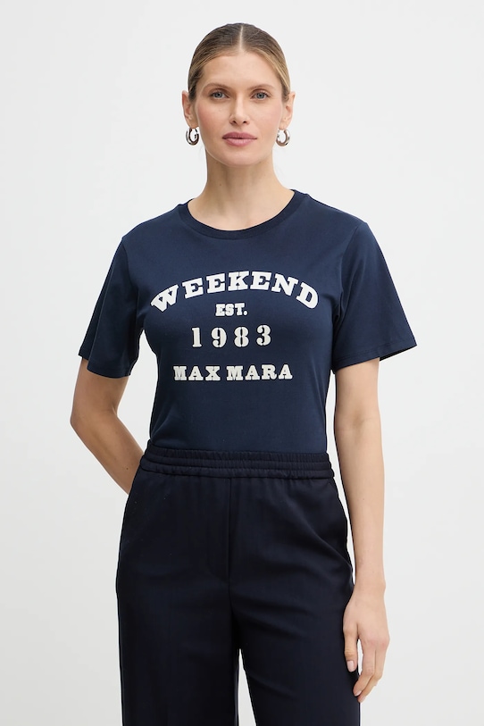 Хлопковая футболка tenue Weekend Max Mara, темно-синий
Хлопковая футболка tenue Weekend Max Mara, темно-синий