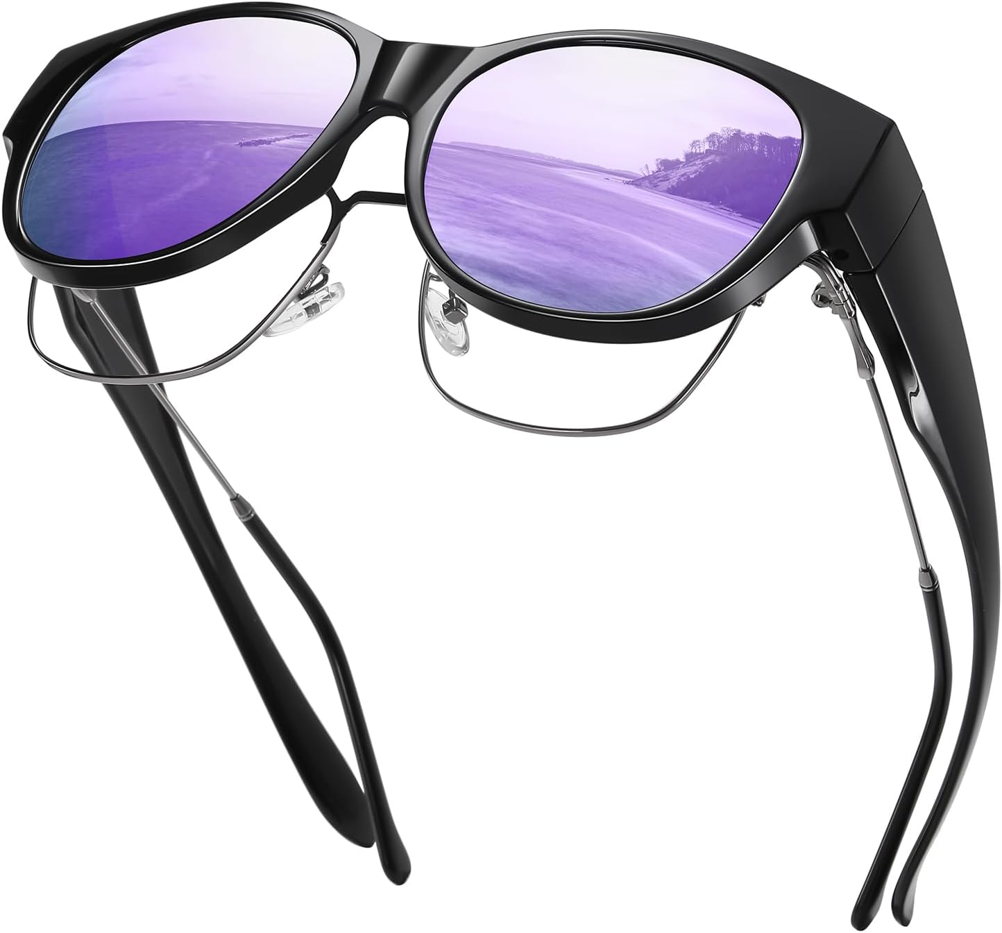 Солнцезащитные очки GEGURI Fit Over Glasses с поляризацией, для женщин и мужчин, стильный дизайн «кошачий глаз», 100% защита от УФ-излучения, L Size Black Frame Purple Lens
Солнцезащитные очки GEGURI Fit Over Glasses с поляризацией, для женщин и мужчин, стильный дизайн «кошачий глаз», 100% защита от УФ-излучения, L Size Black Frame Purple Lens