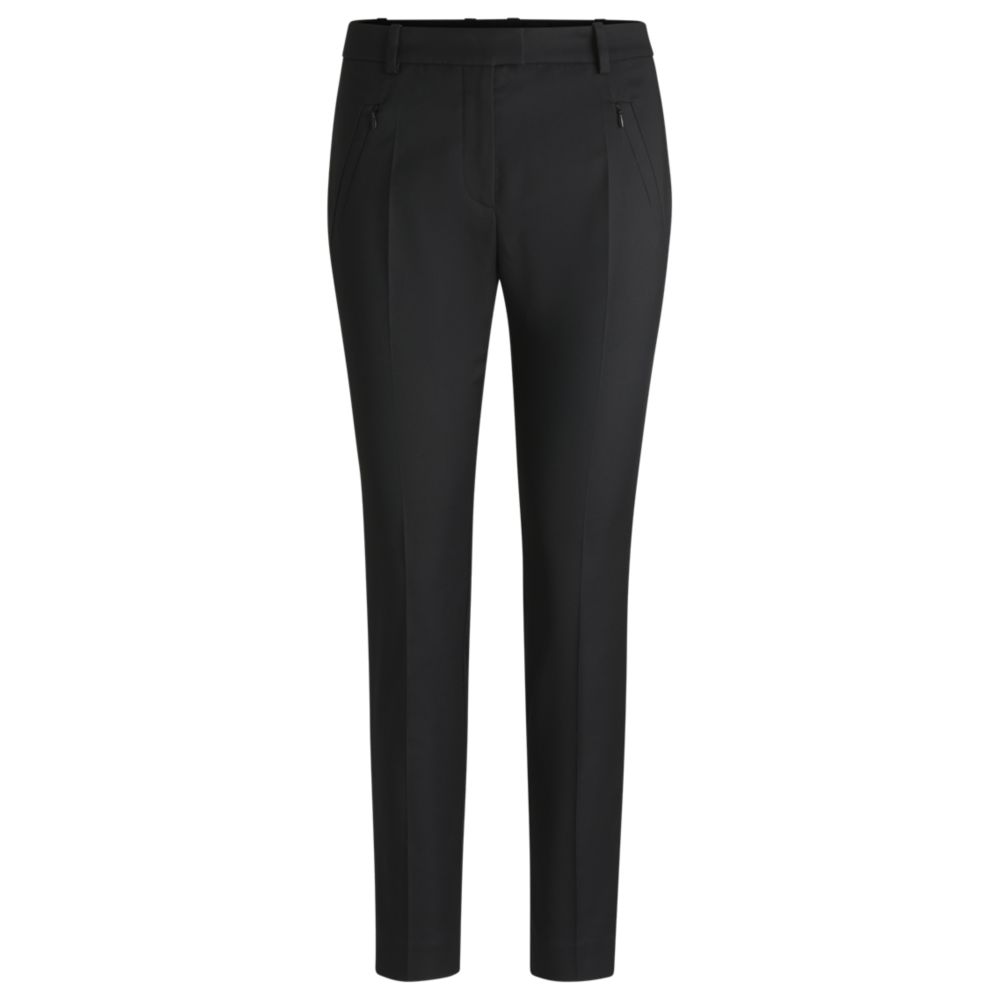 Укороченные облегающие брюки с застежкой-молнией по низу BOSS, черный
Укороченные облегающие брюки с застежкой-молнией по низу BOSS, черный