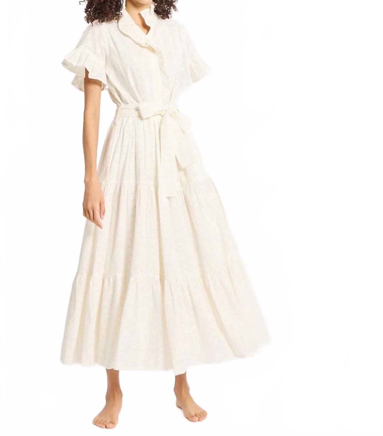 Виктория Макси платье в цвете слоновой кости с ажурной вышивкой MILLE 
Виктория Макси платье в цвете слоновой кости с ажурной вышивкой MILLE