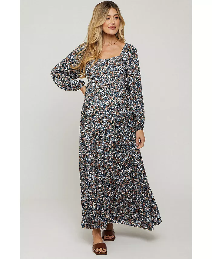 Платье макси с длинными рукавами и цветочным принтом для беременных с синим оттенком Pinkblush, синий
Платье макси с длинными рукавами и цветочным принтом для беременных с синим оттенком Pinkblush, синий