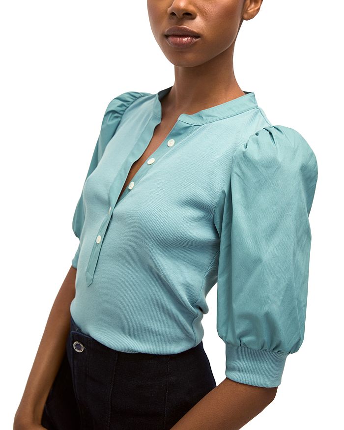 Топ Coralee с рукавами-фонариками и пуговицами спереди Veronica Beard, синий
Топ Coralee с рукавами-фонариками и пуговицами спереди Veronica Beard, синий