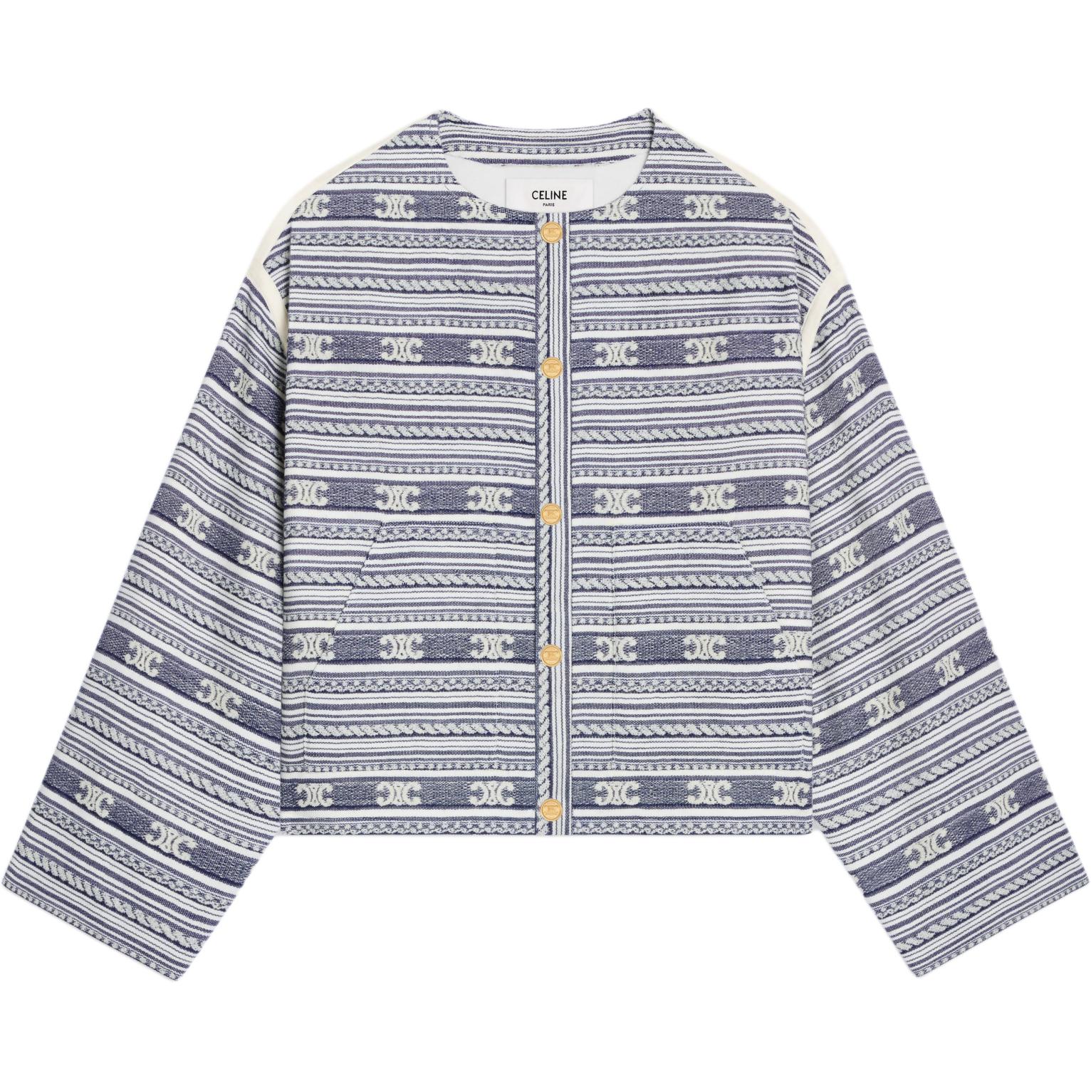 CELINE Приталенная куртка с узором и пуговицами, Blue
CELINE Приталенная куртка с узором и пуговицами, Blue