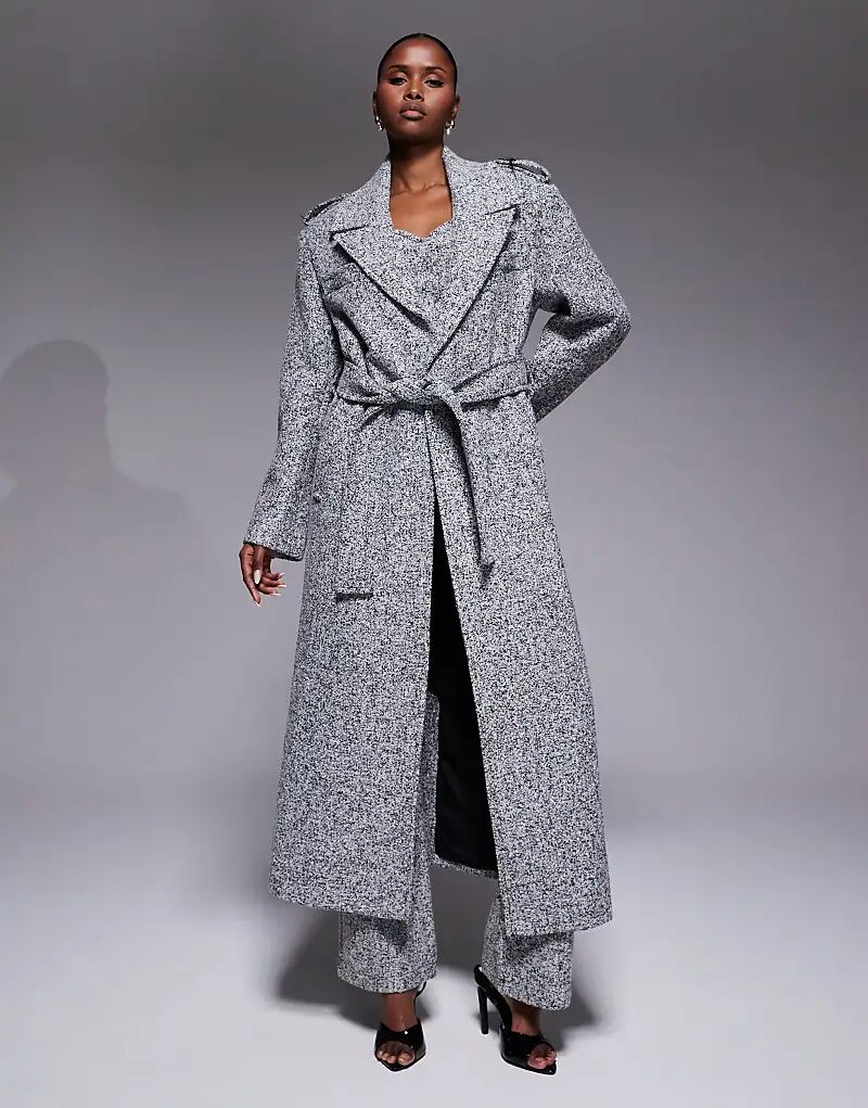 JLUXLABEL Саванна, официальное пальто с поясом, серый твид
JLUXLABEL Саванна, официальное пальто с поясом, серый твид