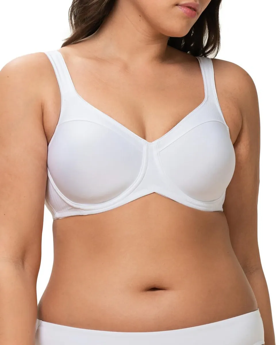 Современный бюстгальтер на косточках из мягкого хлопка Triumph, белый 
Современный бюстгальтер на косточках из мягкого хлопка Triumph, белый