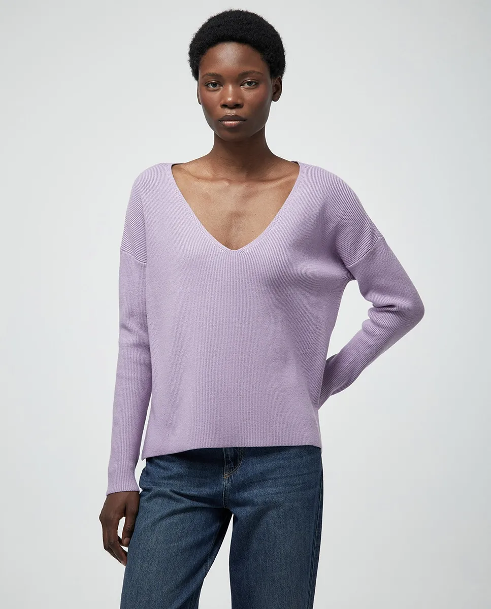 Джемпер с V-образным вырезом Sfera, сиреневый
Джемпер с V-образным вырезом Sfera, сиреневый