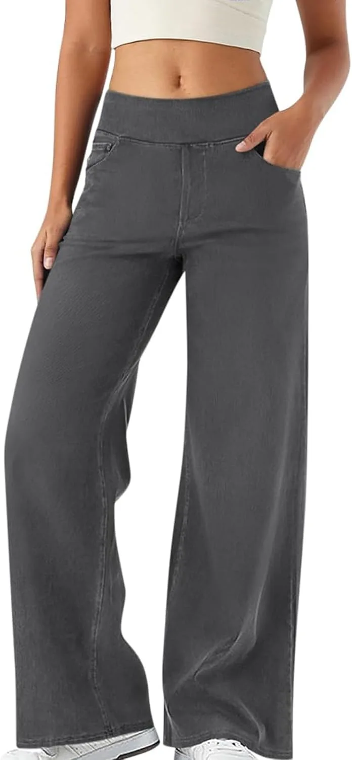 Женские джинсы JiXiang с широкими штанинами и эластичным поясом
Женские джинсы JiXiang с широкими штанинами и эластичным поясом