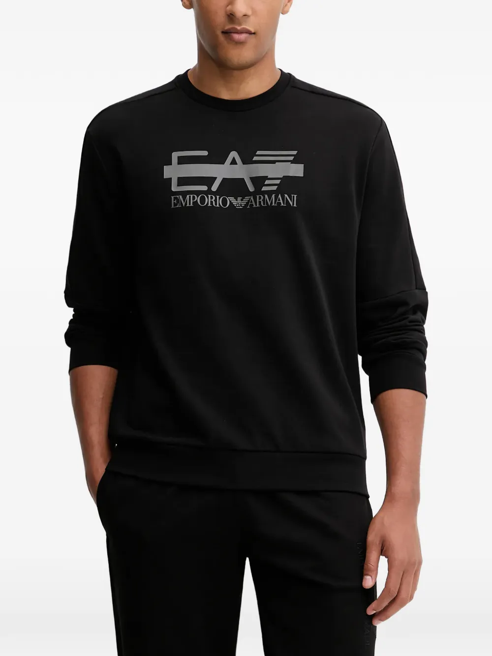 Свитшот с круглым вырезом Ea7 Emporio Armani, черный
Свитшот с круглым вырезом Ea7 Emporio Armani, черный