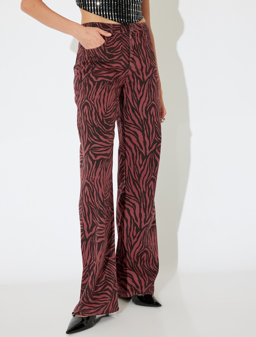 Джинсы с широкими штанинами Koton, бордовый
Джинсы с широкими штанинами Koton, бордовый