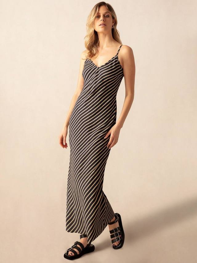 Макси-платье-комбинация в полоску Ro&Zo, черный
Макси-платье-комбинация в полоску Ro&Zo, черный