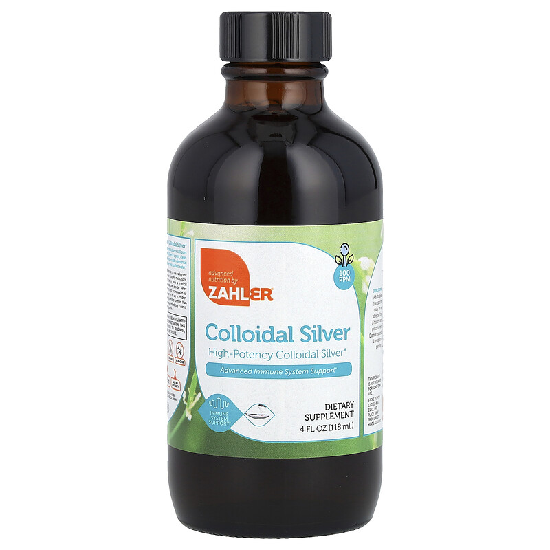 Zahler, Colloidal Silver, 100 PPM, 4 fl oz (118 ml)
Zahler, Colloidal Silver, 100 PPM, 4 fl oz (118 ml)
