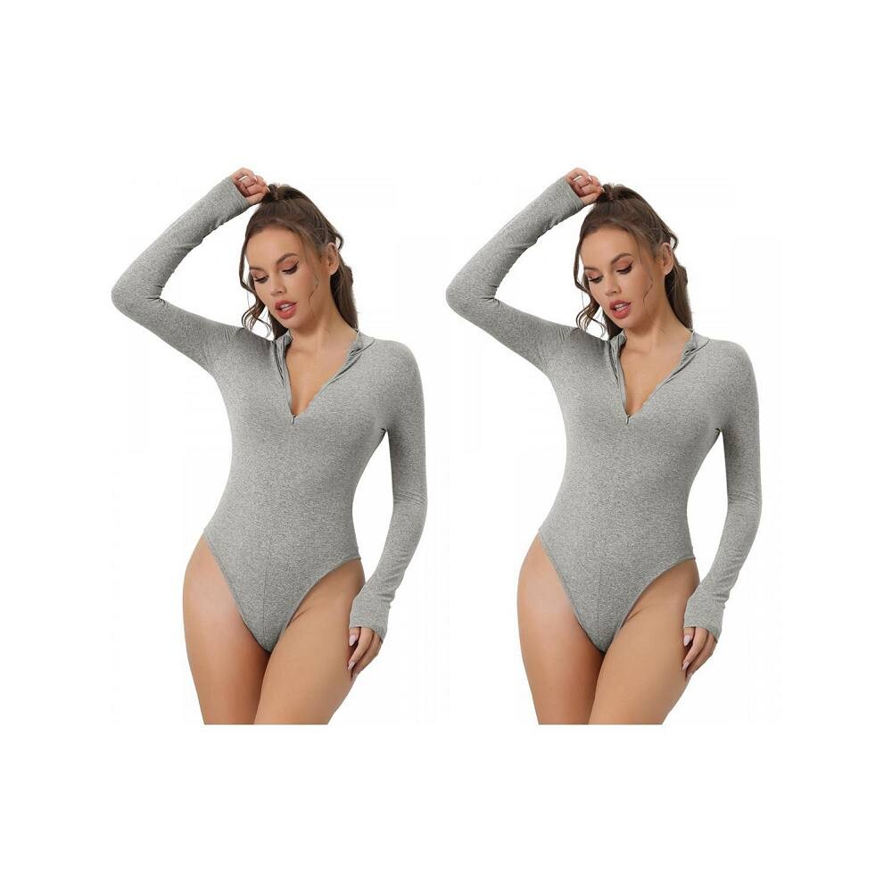 2 упаковки боди на молнии спереди для женских повседневных топов с воротником-стойкой и длинными рукавами для похудения на выход ALLEGRA K, серый
2 упаковки боди на молнии спереди для женских повседневных топов с воротником-стойкой и длинными рукавами для похудения на выход ALLEGRA K, серый