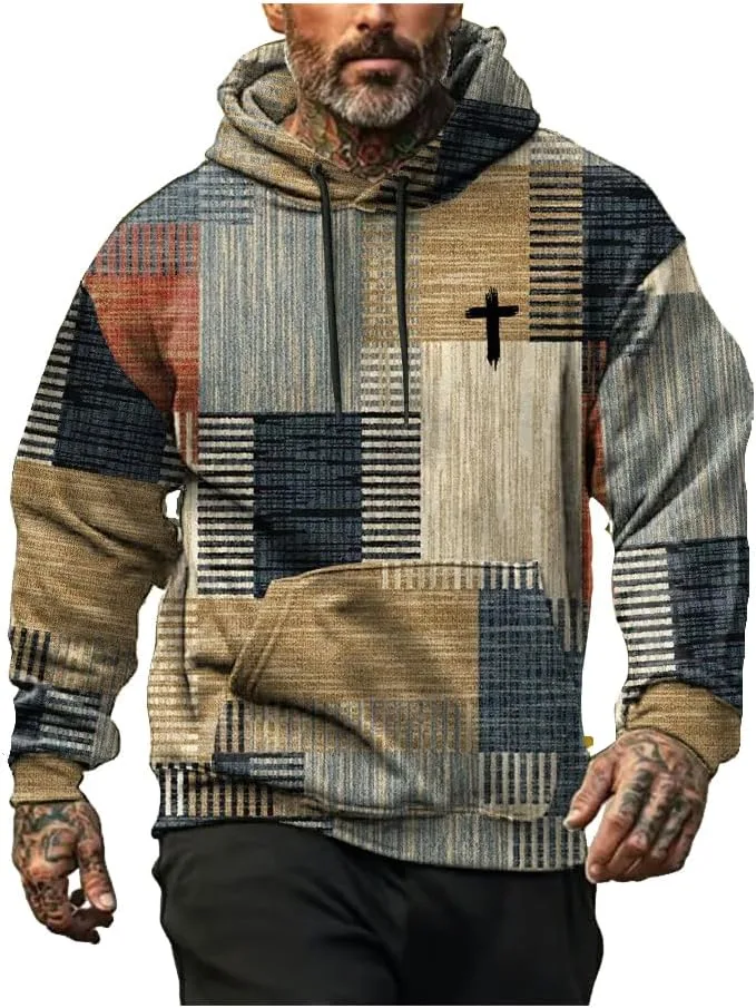 Мужской худи Casual Retro Color Block Faith с крестом
Мужской худи Casual Retro Color Block Faith с крестом