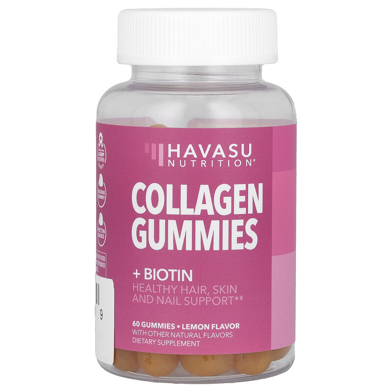 Havasu Nutrition, Жевательные мармеладки с коллагеном + биотин, лимон, 60 жевательных таблеток
Havasu Nutrition, Жевательные мармеладки с коллагеном + биотин, лимон, 60 жевательных таблеток