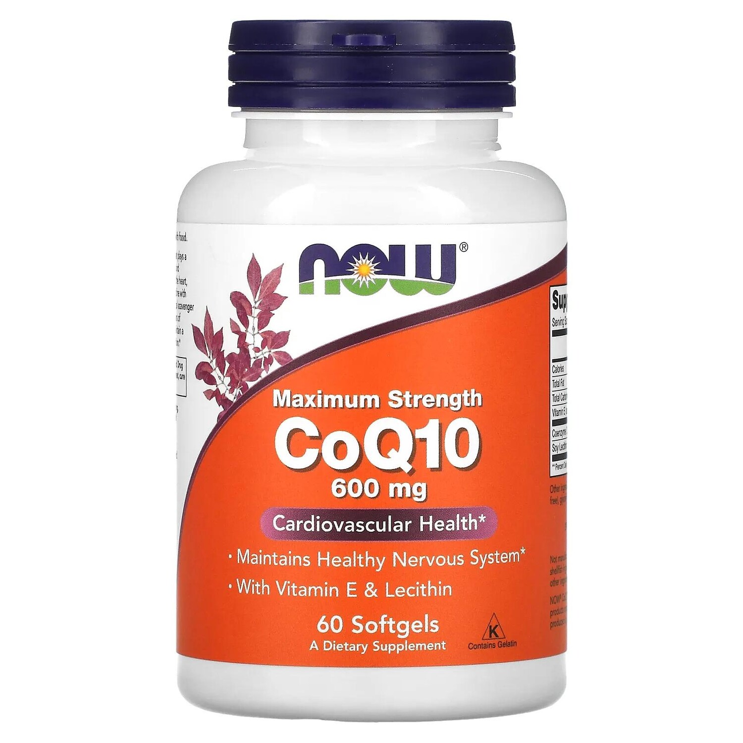 Now Foods CoQ10 With Vitamin E & Lecithin 600 mg 60 Softgels
Now Foods CoQ10 With Vitamin E & Lecithin 600 mg 60 Softgels