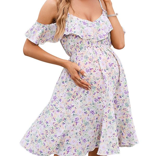 Платье для беременных с принтом ромашек, асимметричным подолом и эластичной талией Joyjoy, Purple
Платье для беременных с принтом ромашек, асимметричным подолом и эластичной талией Joyjoy, Purple