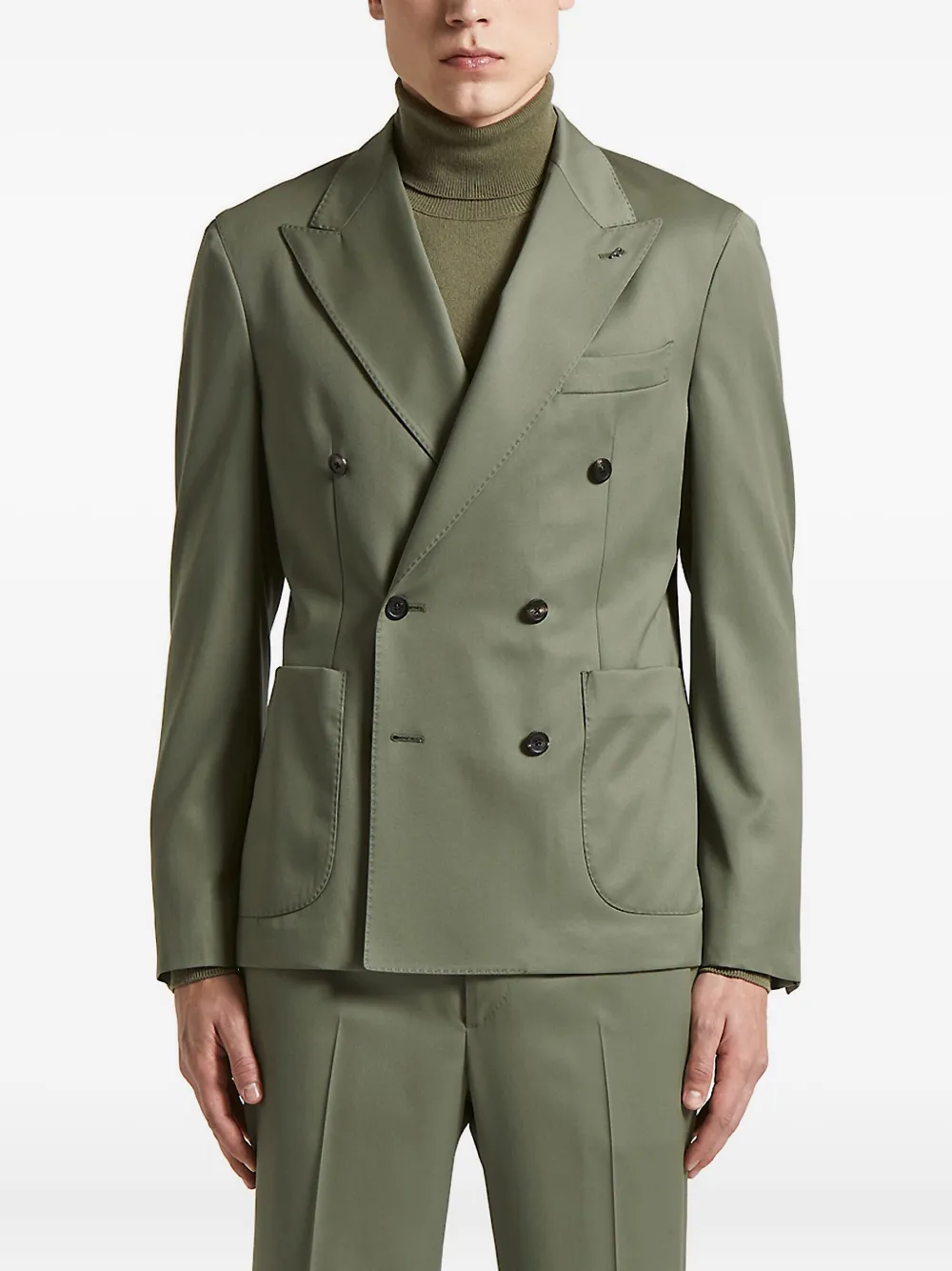 Двубортный пиджак с накладными карманами Peserico, зеленый
Двубортный пиджак с накладными карманами Peserico, зеленый