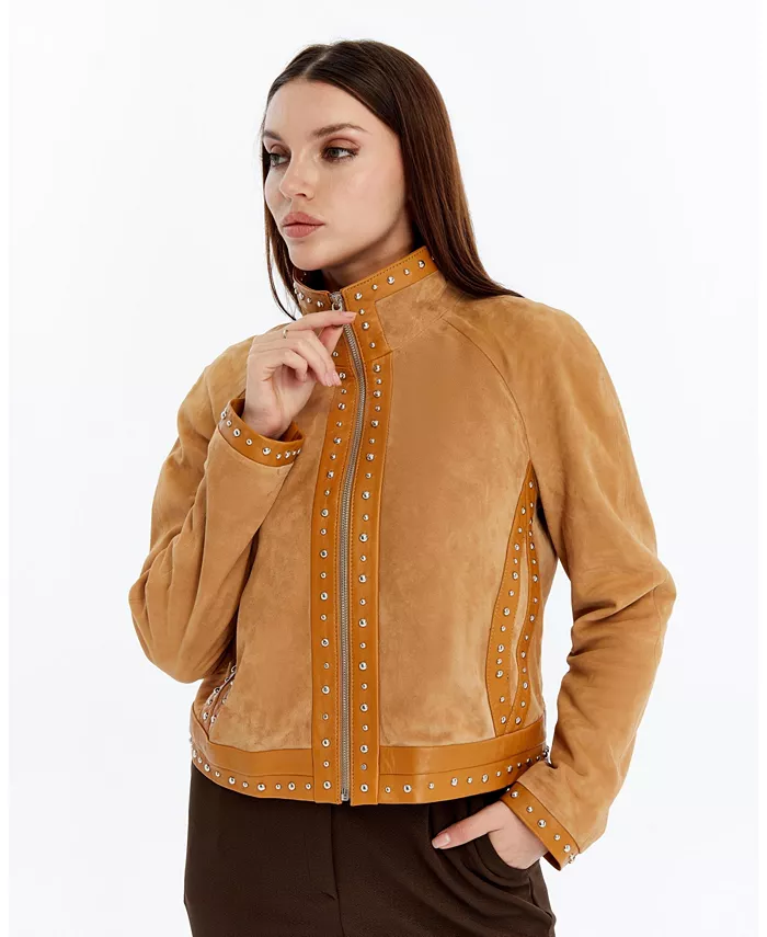 Женская замшевая куртка с заклепками Furniq UK, коричневый
Женская замшевая куртка с заклепками Furniq UK, коричневый