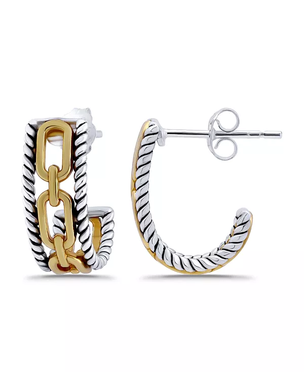 Серьги-Кольца с центральной J-образной цепочкой из окисленных витых звеньев Macy'S, gold
Серьги-Кольца с центральной J-образной цепочкой из окисленных витых звеньев Macy'S, gold