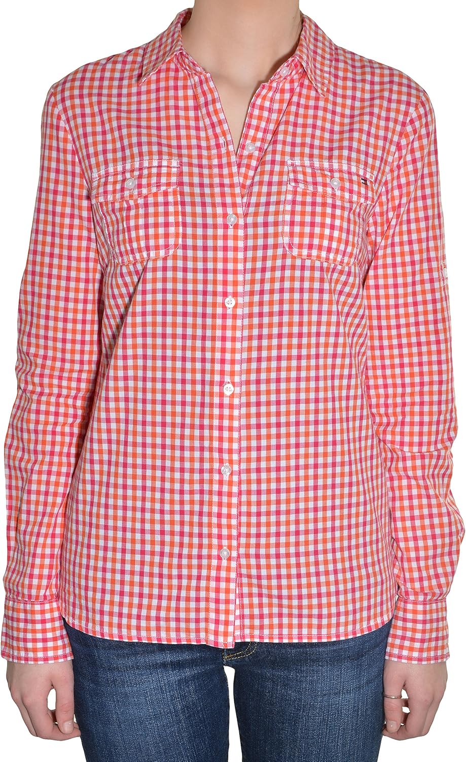 Женская рубашка Tommy Hilfiger с застежкой на пуговицы и рулоном, Orange, Red & White
Женская рубашка Tommy Hilfiger с застежкой на пуговицы и рулоном, Orange, Red & White
