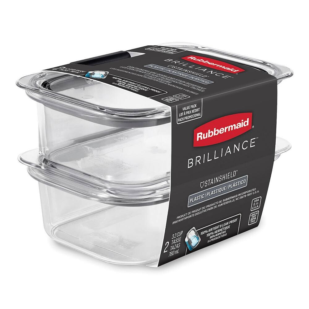 Набор контейнеров для хранения пищевых продуктов Rubbermaid Brilliance, 2 шт., 3,2 стакана
Набор контейнеров для хранения пищевых продуктов Rubbermaid Brilliance, 2 шт., 3,2 стакана
