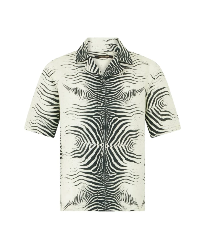 Миниатюрная льняная рубашка с зебровым принтом Roberto Cavalli, черный
Миниатюрная льняная рубашка с зебровым принтом Roberto Cavalli, черный