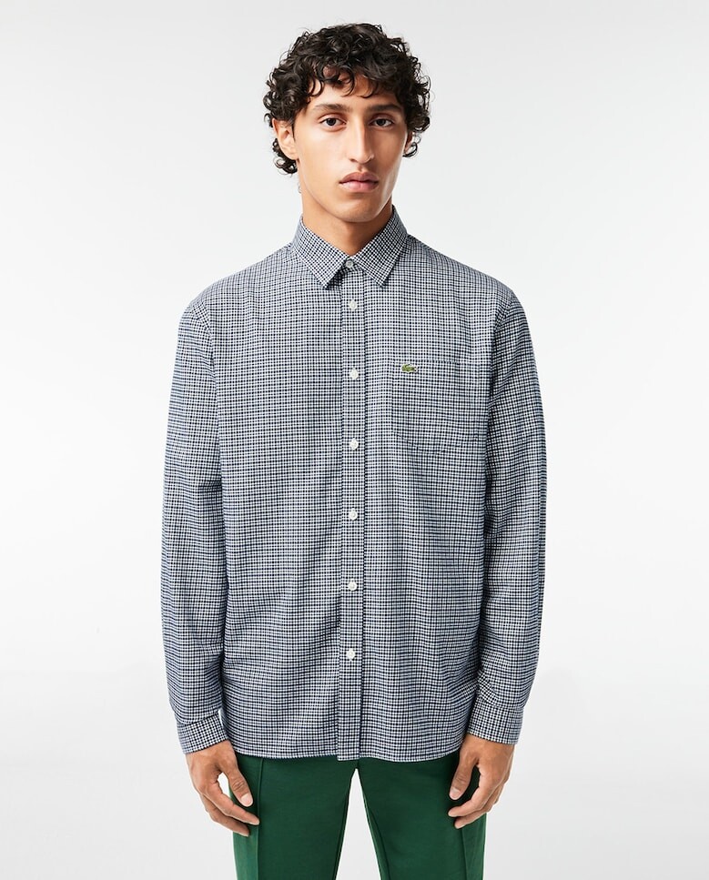 Рубашка из хлопковой фланели в клетку Lacoste, темно-синий
Рубашка из хлопковой фланели в клетку Lacoste, темно-синий