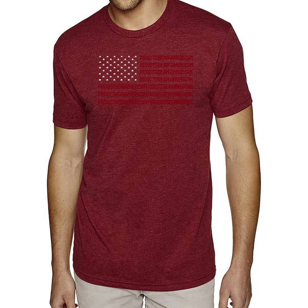 Proud To Be An American — мужская футболка премиум-класса с рисунком Word Art LA Pop Art, цвет Burgundy
Proud To Be An American — мужская футболка премиум-класса с рисунком Word Art LA Pop Art, цвет Burgundy