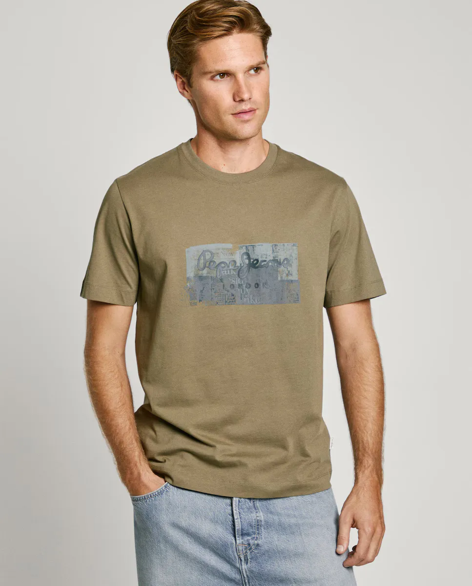 Мужская футболка с коротким рукавом и принтом логотипа Pepe Jeans, темно-зеленый
Мужская футболка с коротким рукавом и принтом логотипа Pepe Jeans, темно-зеленый