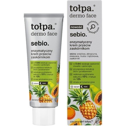 Derma Sebio Ферментативный крем против черных точек 40мл, Tolpa 
Derma Sebio Ферментативный крем против черных точек 40мл, Tolpa