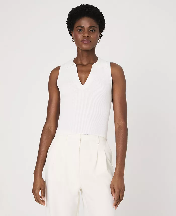 Женский хлопковый свитер без рукавов с V-образным вырезом и моццой French Connection, белый
Женский хлопковый свитер без рукавов с V-образным вырезом и моццой French Connection, белый