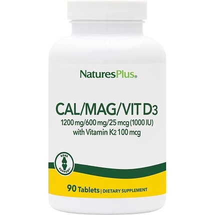 Naturesplus Cal/Mag/Vit D3 с витамином K2, добавка для здоровья костей, 90 таблеток, Nature'S Plus