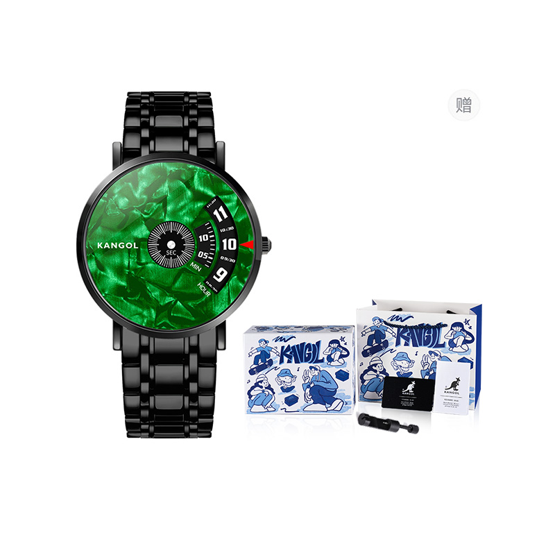 KANGOL Часы наручные кварцевые механизм стальной ремешок черный циферблат unisex персонализированная открытка подарочная коробка набор
KANGOL Часы наручные кварцевые механизм стальной ремешок черный циферблат unisex персонализированная открытка подарочная коробка набор