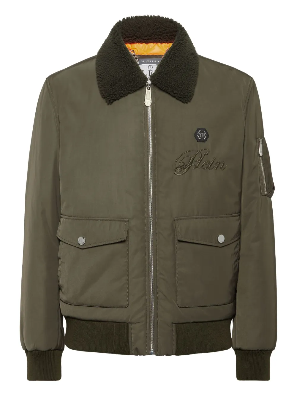 Бомбер с меховым воротником и вышивкой Philipp Plein, зеленый
Бомбер с меховым воротником и вышивкой Philipp Plein, зеленый